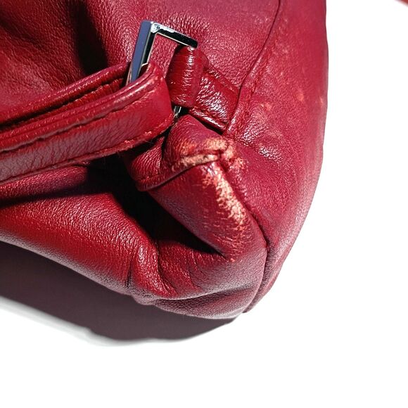 Wilsons Leather Red Leather Backpack Purse Shoulder Bag - Picture 13 of 16